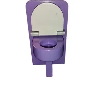 Purple Toilet Potty for Dollhouse Wooden w/ Lid Standalone