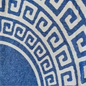 Qoutà Organic Hellenic Cotton Athens Greek Blue And White Blanket With Fringe