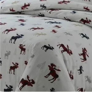Queen 3pc Moose Print Duvet Cover