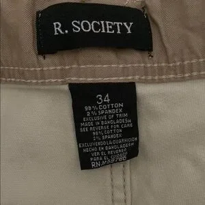 R. Society Men’s Beige Cotton Surfer Shorts Size 34