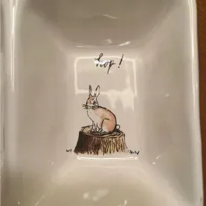 Rae Dunn Artisan Collection By Magenta HIP HOP Rabbit Divided Candy Dish/Bowl