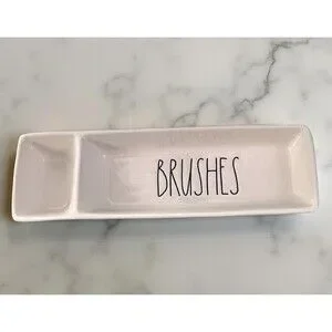 RAE DUNN BRUSHES HOLDER ORGANIZER Container Paint Brush Tray Brushes