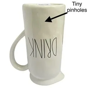 Rae Dunn DRINK Pitcher Creamy White Black Large Letters Dimples NWT 2017 OG