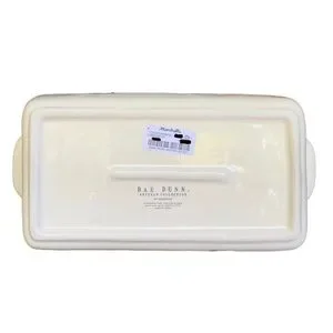 Rae Dunn STUFFED Baking Dish Pan White Black Large Letters Dimples NWT 2017 OG