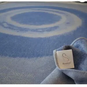 RAESHMI SILKSTORY Bamboo Blend Blue Throw Blanket-54”x 52”