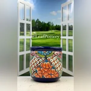 Rafael Talavera Handmade Multi Colored Ceramic Planter Pot