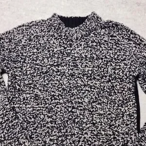 Rag & Bone New York Wool Blend Knit Mock Neck Pullover Sweater Black White XS