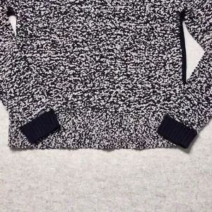 Rag & Bone New York Wool Blend Knit Mock Neck Pullover Sweater Black White XS