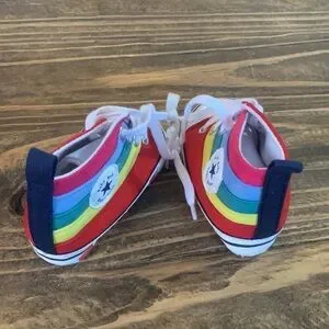 Rainbow Canvas Prewalker Baby Shoes Size 2