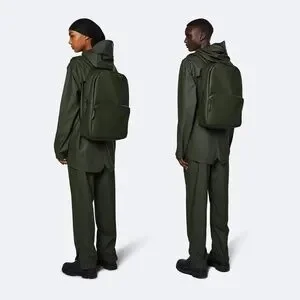 RAINS Waterproof Minimalist Functional 1284 Field Backpack in Hunter Green