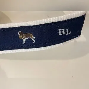 Ralph Lauren Boy’s Blue And White Dog Ribbon Belt Size 3M