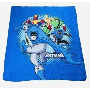 RARE Batman The Brave and The Bold Comforter TWIN 84 x 74 Quilt Bed Topper Heavy