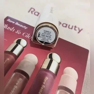Rare Beauty Blush & Glow 4-Piece Mini Set Matte Lipstick In Humble Bag & Card