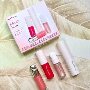Rare Beauty Selena's Faves Mini Set: Blush Luminizer Lip Cream Mascara. NIB