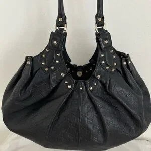 Rare LtdEd Gucci Guccissima Studded Leather Pelham Shoulder Bag EUC Circa1990