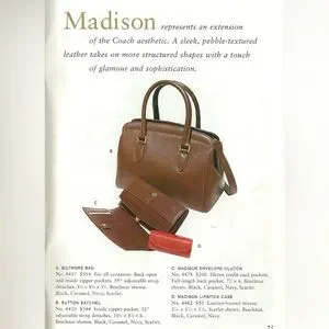 Rare Madison Lipstick Case 4482 Leather Framed Mirror Made In Italy 90s SLG HTF