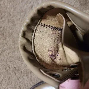 Rare Vintage Justin Lace-up Roper Kiltie Boots Beige Size 4.5B