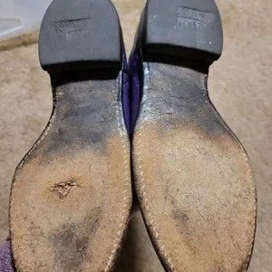 Rare Vintage Justin Roper Grape Boots Size With Fisher Belt Size 24