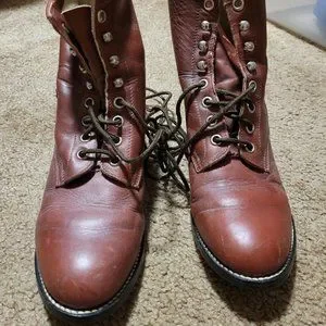 Rare Vintage Justin Roper Lace-ups Marron Size 3D