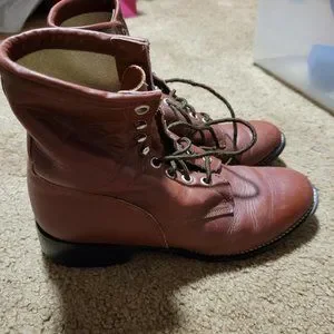 Rare Vintage Justin Roper lace-ups marron size 3D