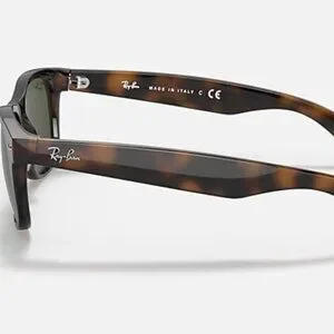 Ray-Ban RB2132 902 New Wayfarer Sunglasses – Tortoise G-15 Green 52-18
