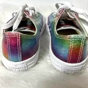 (READ) Converse Youth Girls Rainbow Metallic Shimmery Glitter Size 3
