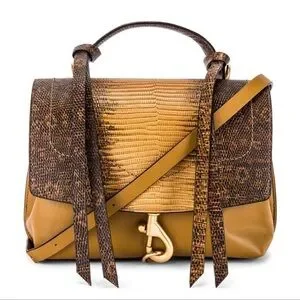 Rebecca Minkoff Stella Medium Convertible Backpack Snake Print/gold Brown