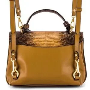 Rebecca Minkoff Stella Medium Convertible Backpack Snake Print/gold Brown