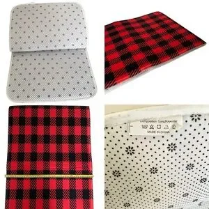 Red And Black Plaid Padded Large Table Runner