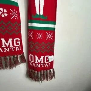 Red And Green OMG Santa Scarf