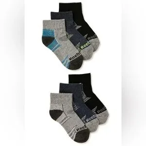 Reebok NEW Boy Athletic Ankle Socks L 4-10 Bundle of 2 (12 pairs)