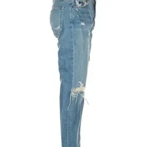 Reformation Light Blue Distressed Straight Leg Jeans