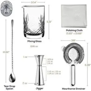 REGAL TRUNK CO Ultra Clarity 5 Piece Cocktail Mixing Glass Set