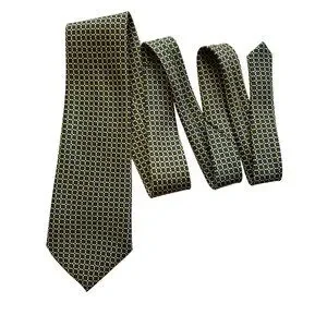 Rene Chagal Men's Handmade Necktie Tie Myung Ju Silk Navy Blue Tan 59x4"