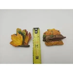 Resin Hand-Painted Fall Pumpkin Wheelbarrow Autumn Leaves Refrigerator Magnets