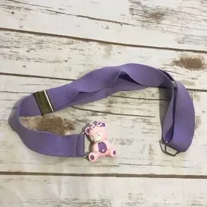 Retro Girls Child Vintage Bear Belt Purple