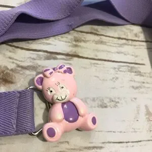 Retro Girls Child Vintage Bear Belt Purple
