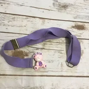 Retro Girls Child Vintage Bear Belt purple