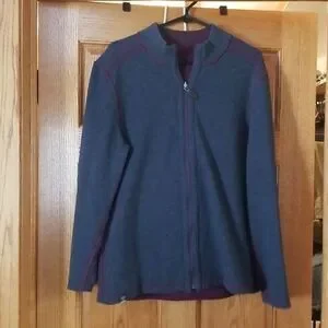 Reversable Gray and Purple Zipper Sweater