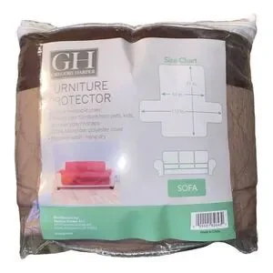 REVERSIBLE QUILTED SOFA COVER FURNITURE PROTECTOR BROWN AND TAN 71”x110”