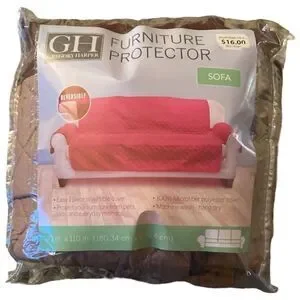 REVERSIBLE QUILTED SOFA COVER FURNITURE PROTECTOR BROWN AND TAN 71”x110”