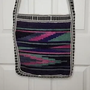 Rey Wear Wool Messenger Crossbody Bag Aztec Festival Bohemian Carryall Tote