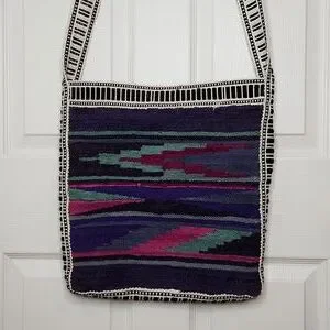 Rey Wear Wool Messenger Crossbody Bag Aztec Festival Bohemian Carryall Tote