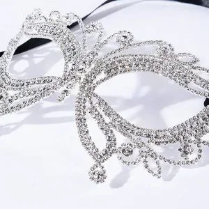 Rhinestone Crystal Butterfly Mask For Face Women Halloween Masquerade Accessorie