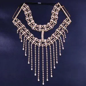 Rhinestone Crystal Tussle Mask Women Face Jewelry Halloween Accessories