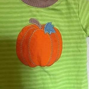 Ricrac & Ruffles Striped Pumpkin One-Piece