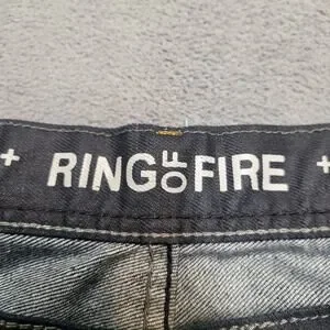 Ring Of Fire Jeans Mens 46x32 Blue Sherman Relaxed Baggy Distressed Denim