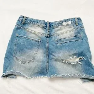 Ripped Jean Mini Skirt