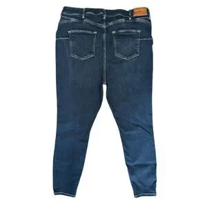 River Island Plus High Waisted Sculpt Skinny Jeans In Dark Wash Sz: 22