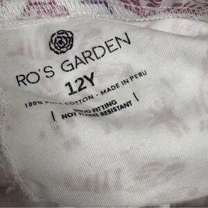 RO’S Garden Kids Size 12 Y Zebra Print Pajama Set Pants And Long Sleeve Top